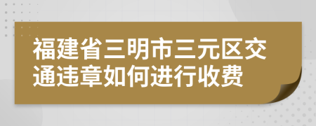 福建省三明市三元区交通违章如何进行收费
