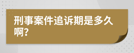 刑事案件追诉期是多久啊？