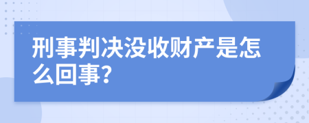 刑事判决没收财产是怎么回事？