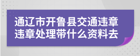 通辽市开鲁县交通违章违章处理带什么资料去