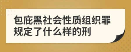 包庇黑社会性质组织罪规定了什么样的刑