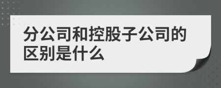 分公司和控股子公司的区别是什么