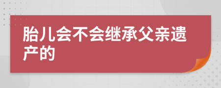 胎儿会不会继承父亲遗产的