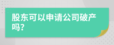 股东可以申请公司破产吗？