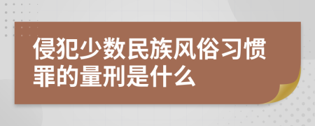 侵犯少数民族风俗习惯罪的量刑是什么