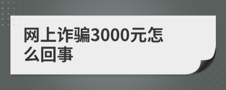 网上诈骗3000元怎么回事