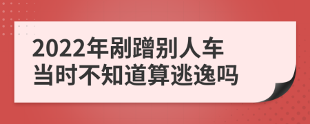 2022年剐蹭别人车当时不知道算逃逸吗