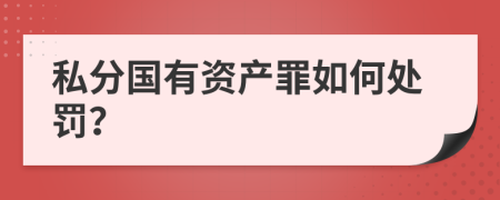 私分国有资产罪如何处罚？