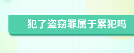 犯了盗窃罪属于累犯吗