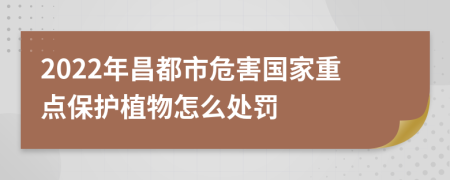 2022年昌都市危害国家重点保护植物怎么处罚