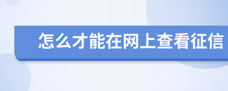 怎么才能在网上查看征信