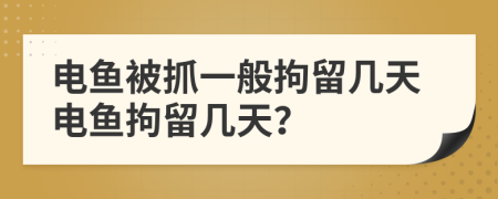 电鱼被抓一般拘留几天电鱼拘留几天？