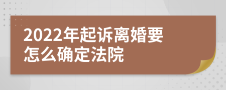 2022年起诉离婚要怎么确定法院