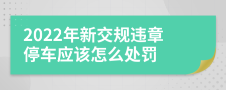 2022年新交规违章停车应该怎么处罚