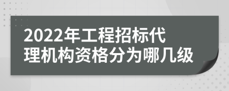 2022年工程招标代理机构资格分为哪几级