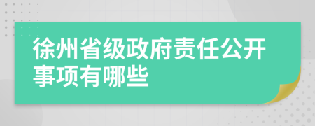 徐州省级政府责任公开事项有哪些