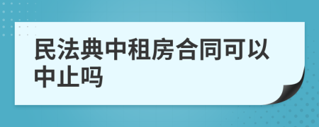 民法典中租房合同可以中止吗