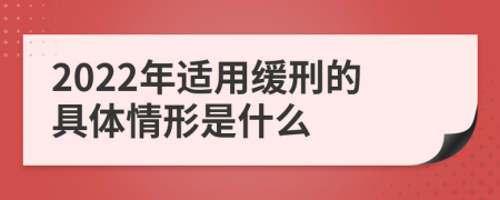 2022年适用缓刑的具体情形是什么