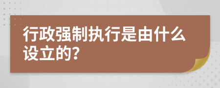 行政强制执行是由什么设立的？