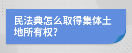 民法典怎么取得集体土地所有权?