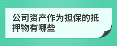 公司资产作为担保的抵押物有哪些