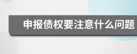 申报债权要注意什么问题