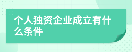 个人独资企业成立有什么条件