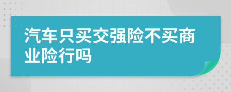汽车只买交强险不买商业险行吗