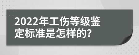 2022年工伤等级鉴定标准是怎样的？