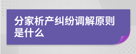 分家析产纠纷调解原则是什么