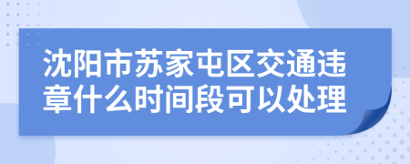 沈阳市苏家屯区交通违章什么时间段可以处理