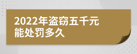 2022年盗窃五千元能处罚多久