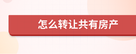 怎么转让共有房产