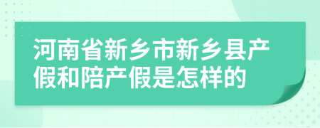 河南省新乡市新乡县产假和陪产假是怎样的