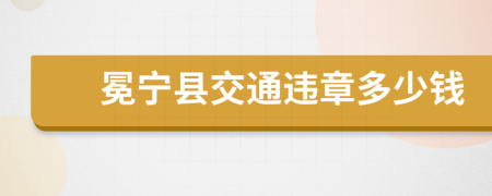 冕宁县交通违章多少钱