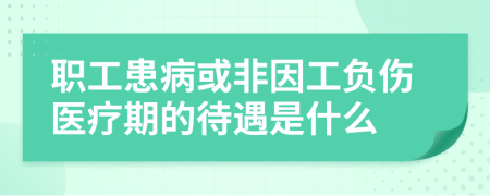 职工患病或非因工负伤医疗期的待遇是什么