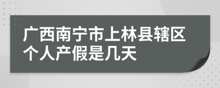 广西南宁市上林县辖区个人产假是几天