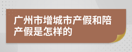 广州市增城市产假和陪产假是怎样的