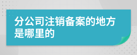 分公司注销备案的地方是哪里的