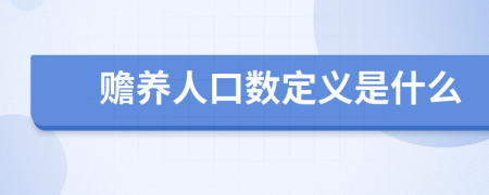 赡养人口数定义是什么