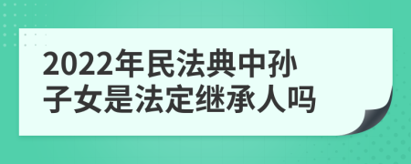 2022年民法典中孙子女是法定继承人吗