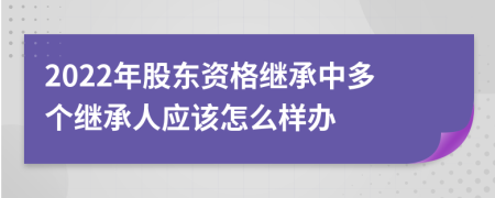 2022年股东资格继承中多个继承人应该怎么样办