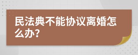 民法典不能协议离婚怎么办？