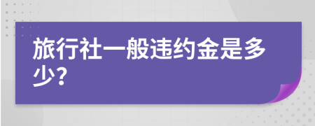 旅行社一般违约金是多少？