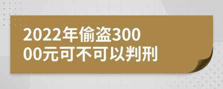 2022年偷盗30000元可不可以判刑