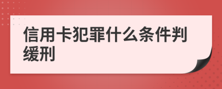 信用卡犯罪什么条件判缓刑