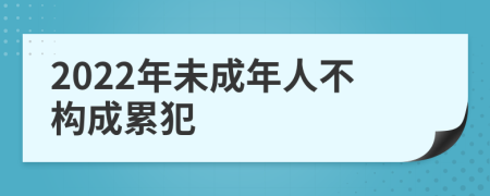 2022年未成年人不构成累犯