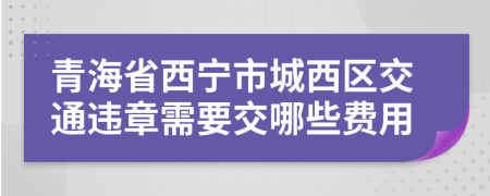 青海省西宁市城西区交通违章需要交哪些费用