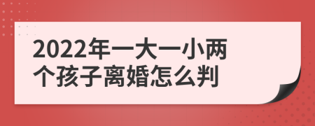 2022年一大一小两个孩子离婚怎么判