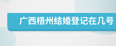 广西梧州结婚登记在几号